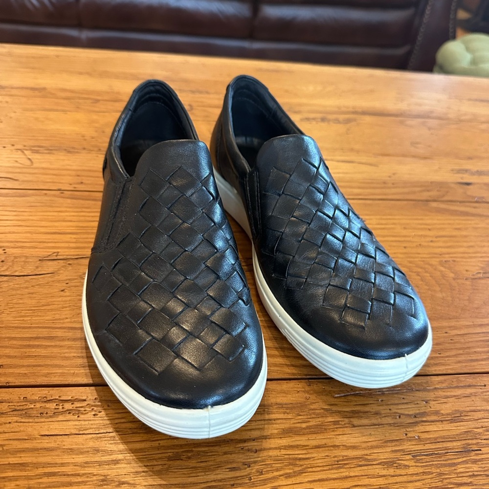 Ecco black Woven Slip-On Sneakers